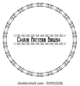 Chains circle frame. Include pattern brushes of chains