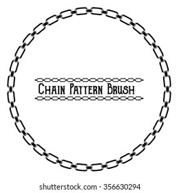 Chains circle frame. Include pattern brushes of chains