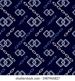 Chains and cubes pattern for fashion print textile drawing fabric design