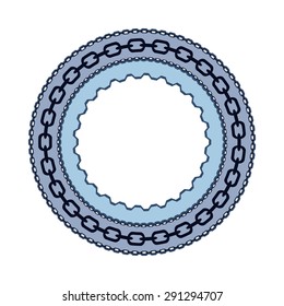 Chains frame. Vector isolated illustration.