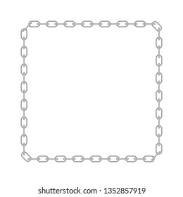 chains frame,metal border isolated on white background. vector illustration