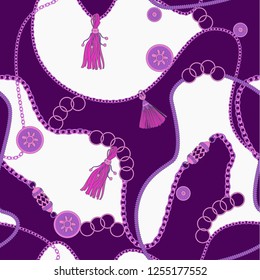Chains and fringes seamless pattern.