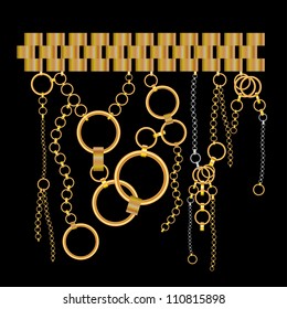 chains of gold (precious metal, vector)