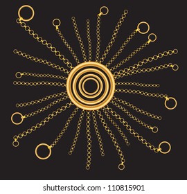 chains of gold (precious metal, vector)