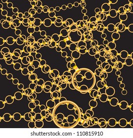 chains of gold (precious metal, vector background)
