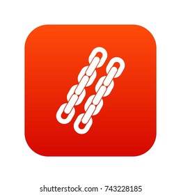 Chains icon digital red for any design isolated on white vector illustration