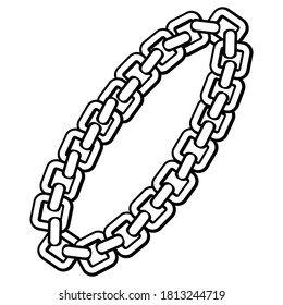 chains line vector illustration,isolated on white background,top view