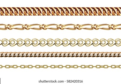 Chains link strength connection vector seamless pattern of metal linked parts and iron equipment protection strong sign shiny design background.