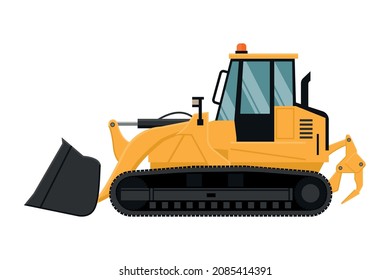 chains loader yellow machinery vector on white background