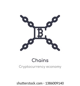 chains outline icon. isolated line vector illustration from cryptocurrency economy collection. editable thin stroke chains icon on white background