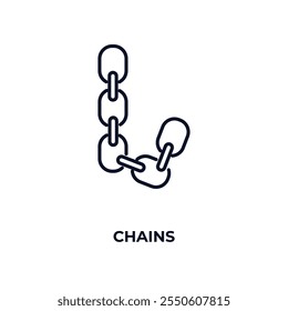 chains  outline icon. Linear vector from cryptocurrency concept. Thin line chains  icon isolated on white background