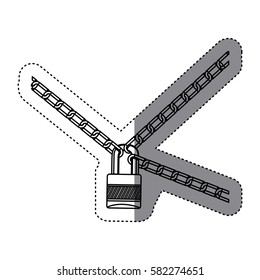 chains with padlock icon image, vector illustration design