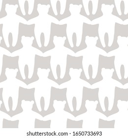 chains of papercut bear silhouettes seamless vector pattern