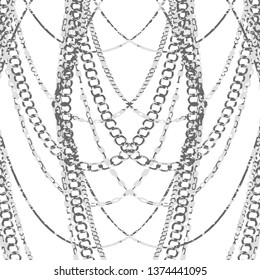 Chains Pattern. Fashion Background Chain for Fabric, Textile, Wallpaper. Vector illustration 
