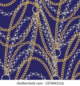 Chains Pattern. Fashion Background Chain for Fabric, Textile, Wallpaper. Vector illustration 
