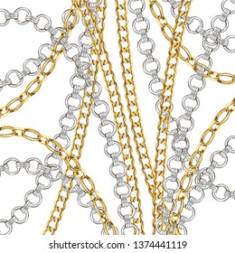 Chains Pattern. Fashion Background Chain for Fabric, Textile, Wallpaper. Vector illustration 