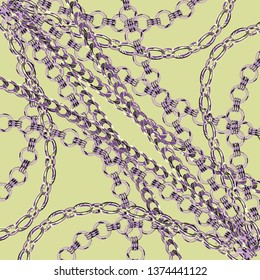 Chains Pattern. Fashion Background Chain for Fabric, Textile, Wallpaper. Vector illustration 