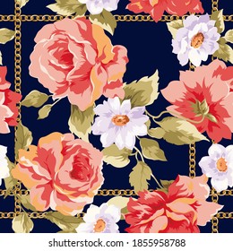 chains pattern for scarf and textile print. Silk scarf design. vector background