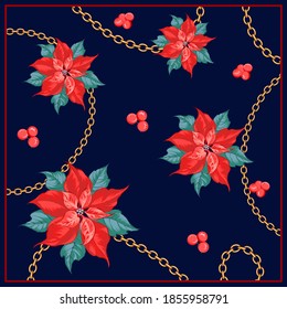 chains pattern for scarf and textile print. Silk scarf design. vector background