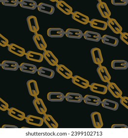 Chains pattern seamless black and gold background. Design for fabric, wallpaper, wrap paper.