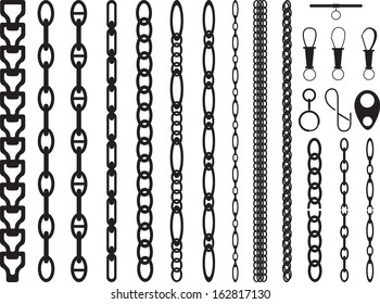 Chains set illustrated on white