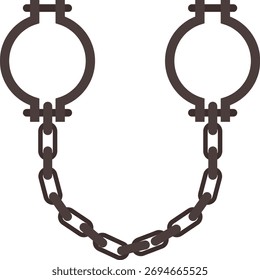 Cadenas Grilletes Ilustración plana. Elemento de diseño de icono limpio sobre fondo blanco aislado
