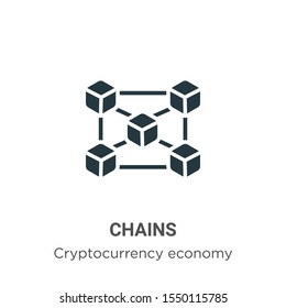 Chains vector icon on white background. Flat vector chains icon symbol sign from modern cryptocurrency economy and finance collection for mobile concept and web apps design.