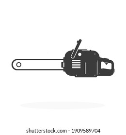 Chainsaw Black Icon Vector Illustration