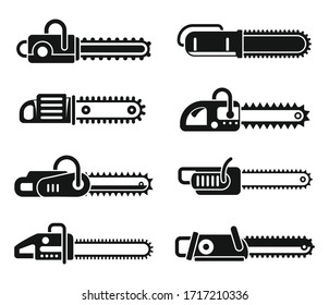 Chainsaw blade icons set. Simple set of chainsaw blade vector icons for web design on white background