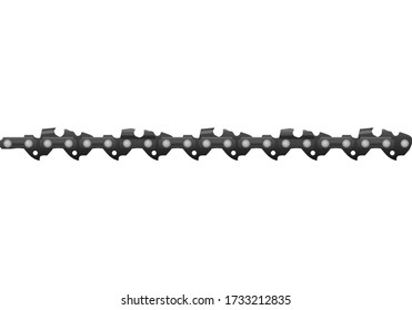 Chainsaw chain on a white background. Vector illustration.