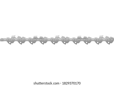 Chainsaw chain on a white background. Vector illustration.