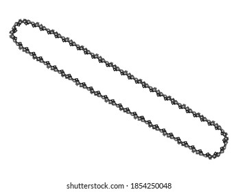 Chainsaw chain on a white background. Vector illustration.