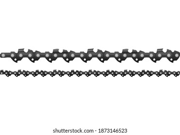 Chainsaw chain on a white background. Vector illustration.