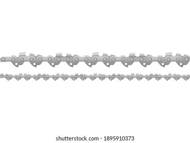 Chainsaw chain on a white background. Vector illustration.