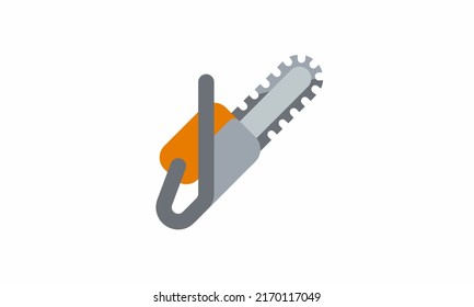 chainsaw color icon. Isolated  vector illustration