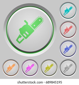 Chainsaw color icons on sunk push buttons