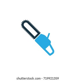 Chainsaw Colorful Icon Symbol. Premium Quality Isolated Saw Element In Trendy Style.
