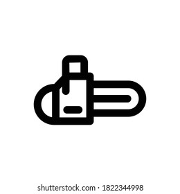 chainsaw (Construction) icon outline vector. isolated on white background