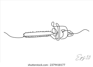 Dibujo de línea continua de Chainsaw