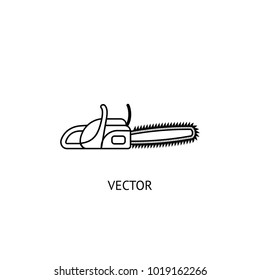 Chainsaw. Contour icon isolated on white background