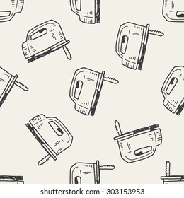 chainsaw doodle seamless pattern background