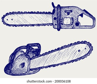 Chainsaw. Doodle style