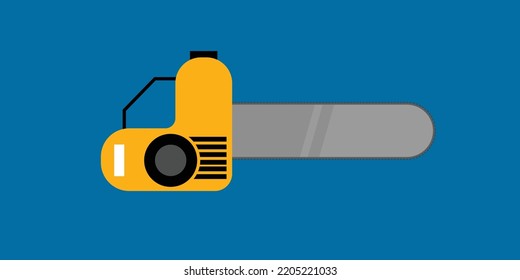 Chainsaw Flat Design Graphic Design Illustration.eps