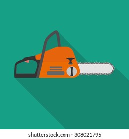 Chainsaw flat icon.