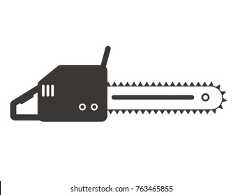 Chainsaw Flat Icon Vector Silhouette Isolated Stock Vector (Royalty ...