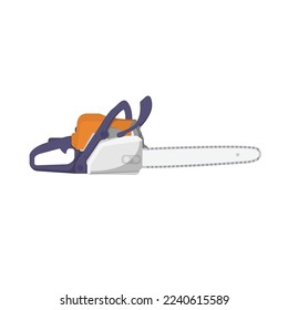 Chainsaw Flat Illustration. Clean Icon Design Element on Isolated White Background