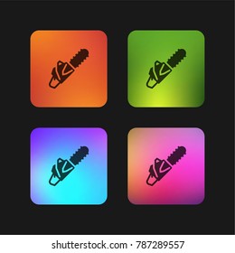 Chainsaw four color gradient app icon design