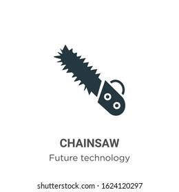 Chainsaw glyph icon vector on white background. Flat vector chainsaw icon symbol sign from modern future technology collection for mobile concept and web apps design.