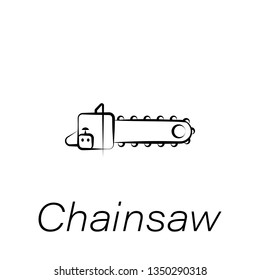 chainsaw hand draw icon. Element of farming illustration icons. Signs and symbols can be used for web, logo, mobile app, UI, UX