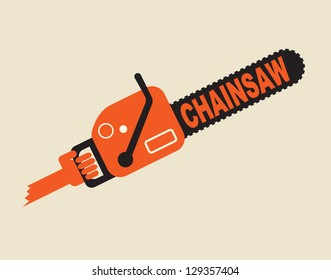 chainsaw in the hand - symbol